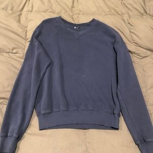 Brandy Melville Waffle Sweater Long Sleeve Blue